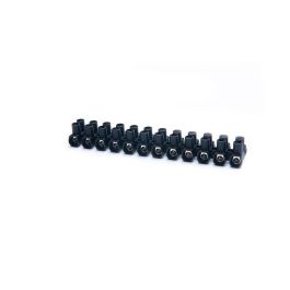 Tekox Regleta de conexión 12 polos 16 mm² negra con sistema de corte fácil 450V 76A