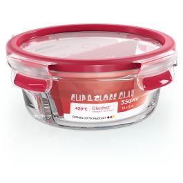 Emsa N10402 Clip & Close Glas Frischhaltedose redonda Transparente/Roja