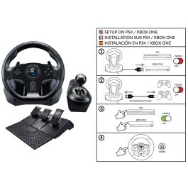 Subsonic GS850-X Volante de carreras con cambio manual y 3 pedales, levas para PS4 / Xbox