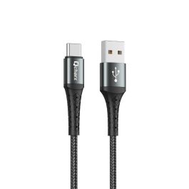 Qcharx Cable Lyon USB A a Tipo C para Carga Rápida y Sincronización de Datos, 3A, 1m, Cabezal Reforzado Anti-Rotura, Cordón Negro Precio: 5.50000055. SKU: B1B78XXFNN