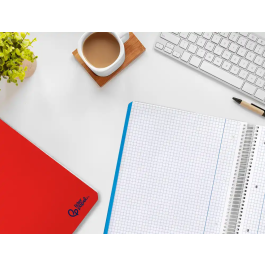 Liderpapel Cuaderno Espiral A4 Micro Smart Tapa Blanda 80 Hojas 75gr Cuadro 5mm Doble Margen Colores