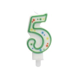 Party Time Vela Aniversario Numeral 5 con Círculos y Estrellas, 9,5 cm, para Tarta de Cumpleaños Precio: 1.49999949. SKU: B14ECSQEPE