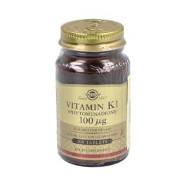 SOLGAR Vitamina K1 Natural 100 µg, 100 Comprimidos. Esencial para la Coagulación Sanguínea, Apto para Veganos Precio: 10.5000005. SKU: B14STP5XDQ