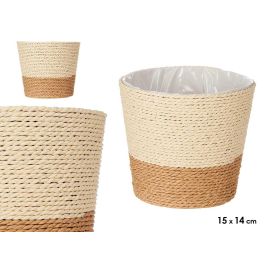 Ibergarden Macetero colgante de cuerda y plástico 16x14x16 cm, color marrón natural, para interior o exterior (Set de 24) Precio: 57.69000006. SKU: S3610243