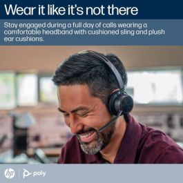 HP Voyager Focus 2 Auriculares Estéreo Bluetooth USB-C Certificados Microsoft Teams con Adaptador USB-C/A y Base de Carga