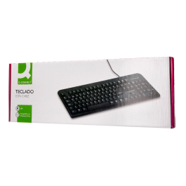 Q-connect Teclado Negro con Cable 1,5 m Compatible Windows