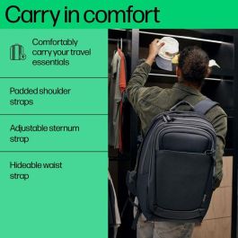 HP Mochila para portátil de 17 pulgadas Travel Plus 30L, Compañero de Viaje, Múltiples Compartimentos para Organización
