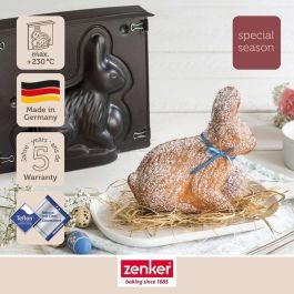 Zenker ZEN1695520255540 - Juego de Moldes 3D y 5 Cortadores de Galletas de Conejito de Pascua