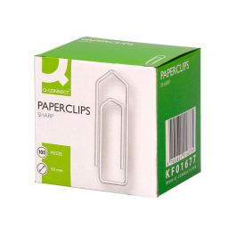 Q-connect Clips niquelados nº4 50 mm, Caja de 100 unidades