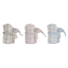 Peluche Manta Baby DKD Home Decor Rosa Azul 80 x 75 x 100 cm Set de 2 (3 Unidades)