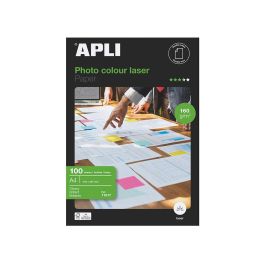 Apli Papel Fotográfico A4 160 gr Láser Doble Cara Paquete 100H Blanco Brillo