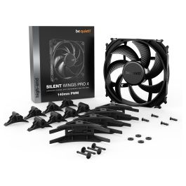 Be Quiet! SILENT WINGS PRO 4 140mm PWM Ventilador Negro 2400 RPM Rodamiento Dinámico Fluido (FDB) 4 Pines