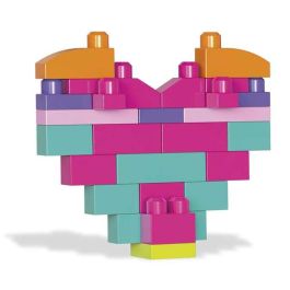 Mattel Mega Bloks Bolsa de Construcción Rosa 60 Piezas | Juguete de Bloques para Bebés desde 7 Meses