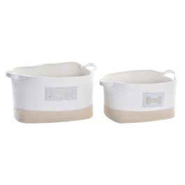 Cesta DKD Home Decor Blanco Crema 30 x 23 x 43 cm Set de 2 Precio: 26.49999946. SKU: S3028923