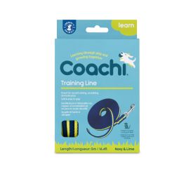 Coachi Training Line Correa Acolchada de Adiestramiento para Perros y Cachorros Pequeños/Medianos, Ligera y Suave, Azul-Lima 5 Metros