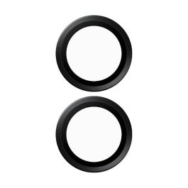 PanzerGlass Protector de Lente de Cámara Cerámico PanzerGlass Hoops para iPhone 16 y iPhone 16 Plus, Resistente a Rayones y Golpes, Aplicación en Seco, Negro