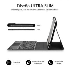 SUBBLIM Funda con Teclado Bluetooth Touchpad KeyTab Pro 9,6" a 10,8" TOUCHPAD Negra