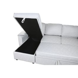 DKD Home Decor Sofá Cama Moderno Gris Claro Poliéster 153 x 88 x 220 cm
