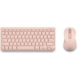 NGS FANTASYKITPINK Kit Teclado y Ratón Inalámbricos Recargables Silenciosos Multimodo 2.4GHz/Bluetooth 12 Teclas Multimedia Rosa