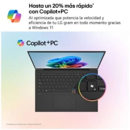 LG 16Z90TS-G.AU99B Ordenador Portátil Copilot+ PC Intel Core Ultra 9, 32 GB LPDDR5x-SDRAM, 1 TB SSD, Windows 11 Home Gris