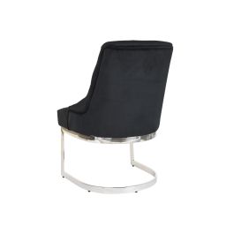 DKD Home Decor Silla Moderno Negro Plateado 58 x 93 x 60 cm