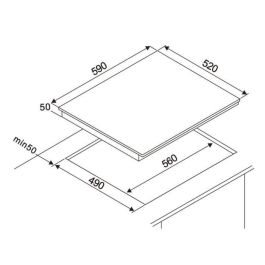 Oceanic OCEATV4Z60B2 Placa Vitrocerámica 4 Fuegos Negro
