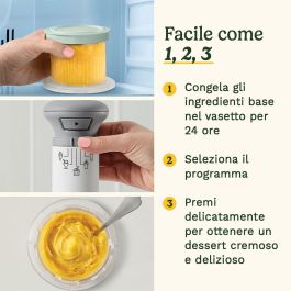 Cuisinart ICEFD10E Heladera para postres helados, sorbetes y yogures - 250W - 3 x 240 ml - Blanca - CUI3030050196603