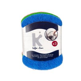 Arte Regal Set de 3 Estropajos Mini con Esponja, 7x7x10 cm, Azul, Rojo, Verde (20 Unidades) Arte Regal Set de 3 Estropajos Mini con Esponja, 7x7x10 cm, Azul, Rojo, Verde (20 Unidades)