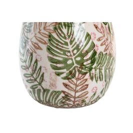 Jarron Tropical DKD Home Decor Blanco Verde 13 x 26 x 13 cm (2 Unidades) Jarron Tropical DKD Home Decor Blanco Verde 13 x 26 x 13 cm (2 Unidades)