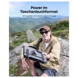 Anker SOLIX PS60 Panel Solar Plegable Portátil 60W Negro, Impermeable IP68, con Conector MC4