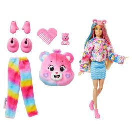 Barbie Jfv60 Muñeca Cutie Reveal Oso Amoroso de Peluche, Serie Care Bears con 10 Sorpresas y Accesorios