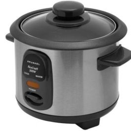 Grunkel RC-06L Arrocera 0.6L 300W con función mantener calor, recubrimiento antiadherente, carcasa de acero inoxidable y tapa de cristal