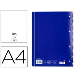 Cuaderno Espiral Liderpapel A4 Micro Serie Azul Tapa Blanda 80H 75 gr Liso Con Margen 4 Taladros Azul 5 unidades Precio: 14.49999991. SKU: B187RGXL9S