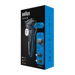 Braun Series 5 51-B1820s - Máquina de afeitar de láminas recargable, 3 cabezas, uso en seco y mojado, negro y azul