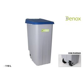 Denox Contenedor C-Ruedas Y Asa Cerrado 110 L Gris Con Tapa Azul Precio: 94.50000054. SKU: B15BYZJ97W