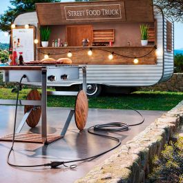 Simon H07RN-F Prolongador Profesional 20 m IP44, 1 Toma con Tapa, 16A 250V, Cable 3G 2,5 mm², Negro