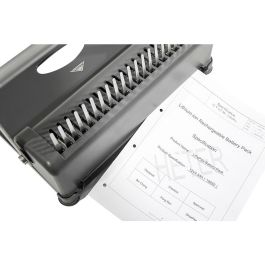 GENIE CB-850 Encuadernadora de Espiral Manual, Perforadora de 12 hojas, 350 hojas de Capacidad, Incluye Binders, Negro
