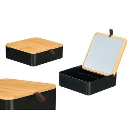 Berilo Organizador de Plástico con Espejo de Bambú Negro 14x5x14 cm (Set de 12) Precio: 48.9687. SKU: B12C54WYRA