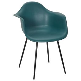 Home Deco Factory Silla Butaca Gustav Azul, Estilo Escandinavo, Polipropileno, Patas de Hierro Negro, 62x59x85 cm Precio: 41.50000041. SKU: B1AF6PYAJT