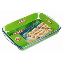 Pyrex Iconic'S Fuente Rectangular para Horno de Vidrio Borosilicato Transparente 40x27x6 cm Apta Lavavajillas y Microondas