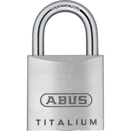 ABUS 64TI/25 Candado Titalium de Aluminio, Cerradura con Llave Diferente, Arco de Acero Endurecido, 25mm