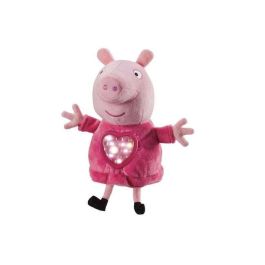 Bandai Peluche Peppa Pig Fiesta de Pijamas con Saco de Dormir, Luces y Sonidos (22x22x14 cm)
