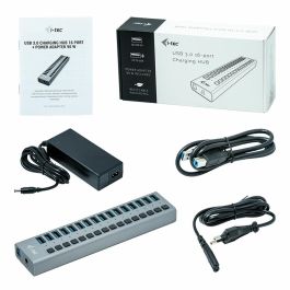 Hub USB i-Tec U3CHARGEHUB16 Gris 90 W Hub USB i-Tec U3CHARGEHUB16 Gris 90 W