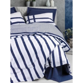Juego de cama funda nórdica 220x240 cm + 2 fundas de almohada 60x60 cm 100% Algodón Azul ASI8684283035885
