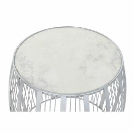 Mesita Auxiliar Moderno DKD Home Decor Plateado Blanco 46 x 41 x 46 cm