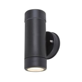 RABALUX RAB-8833 Aplique de Exterior Medina 1xGU10 IP44 Plástico Negro Mate Minimalista, Luz Bidireccional (Bombilla no Incluida)
