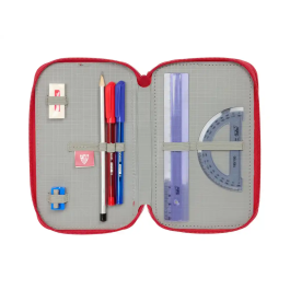 Plumier Triple Sevilla Fútbol Club Rojo 12,5 x 19,5 x 5,5 cm 37 Piezas