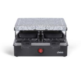 Livoo DOC242 Raclette para 4 personas, 600 W, con Placa de Granito Extraíble