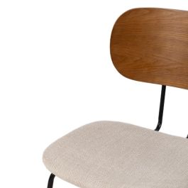 Silla Marrón-Crema Tejido-Metal Salón 48 X 55 X 82,50 cm