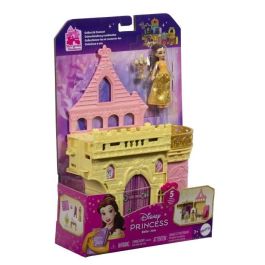 Mattel Jdp54 Castillo de Bella Disney Princess Casa de muñecas con múltiples zonas de juego y 4 figuras La Bella y la Bestia +3 años